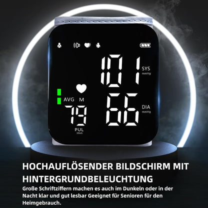 Pozlle Wrist Blood Pressure Monitor, Full Screen LED Display, HD Backlight, Easy to Use, Adjustable Cuff from 13.5 to 19.5 cm, Irregular Heart Beat Detection