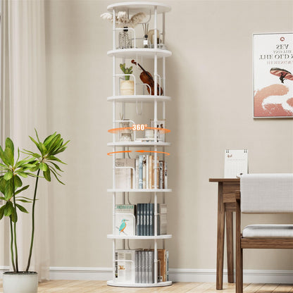 Biblioteca rotativa Generisch 6 niveluri 45x45x193 cm neagra