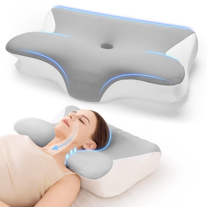 Perna cervicala 2 in 1 memory foam Restnature, suport ergonomic gat,