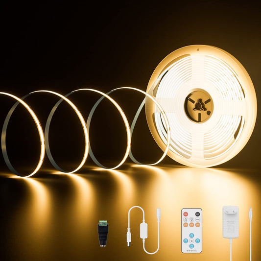 Banda LED PAUTIX COB 10m 2700K 24V Dimmabila cu telecomanda RF