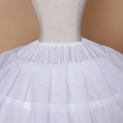 Fusta jupon YULUOSHA alba cu 6 inele si 2 straturi tulle pentru rochii