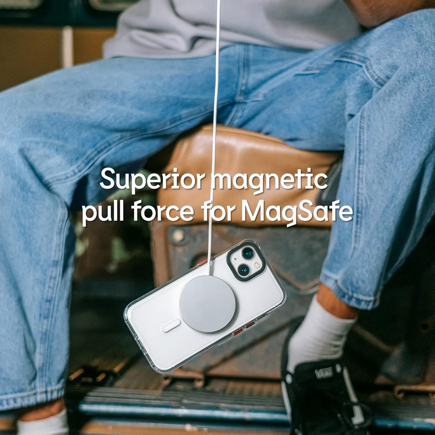 RHINOSHIELD Clear Case Compatible with Magsafe for [iPhone 15 Pro Max] | Superior Magnetic, Advanced Yellowing Resistance, Crystal Clear, Protective Clear Phone Case - White Camera Ring