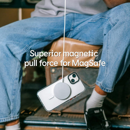 RHINOSHIELD Clear Case Compatible with Magsafe for [iPhone 15 Pro Max] | Superior Magnetic, Advanced Yellowing Resistance, Crystal Clear, Protective Clear Phone Case - White Camera Ring