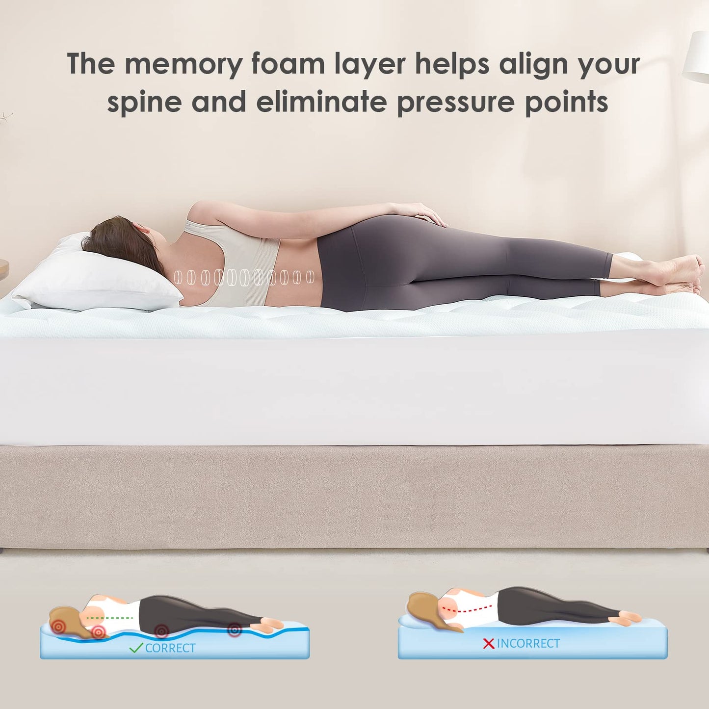 Topper saltea EHEYCIGA Gel 90 x 190 cm memory foam racoritor