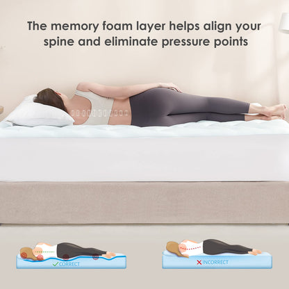 Topper saltea EHEYCIGA Gel 90 x 190 cm memory foam racoritor