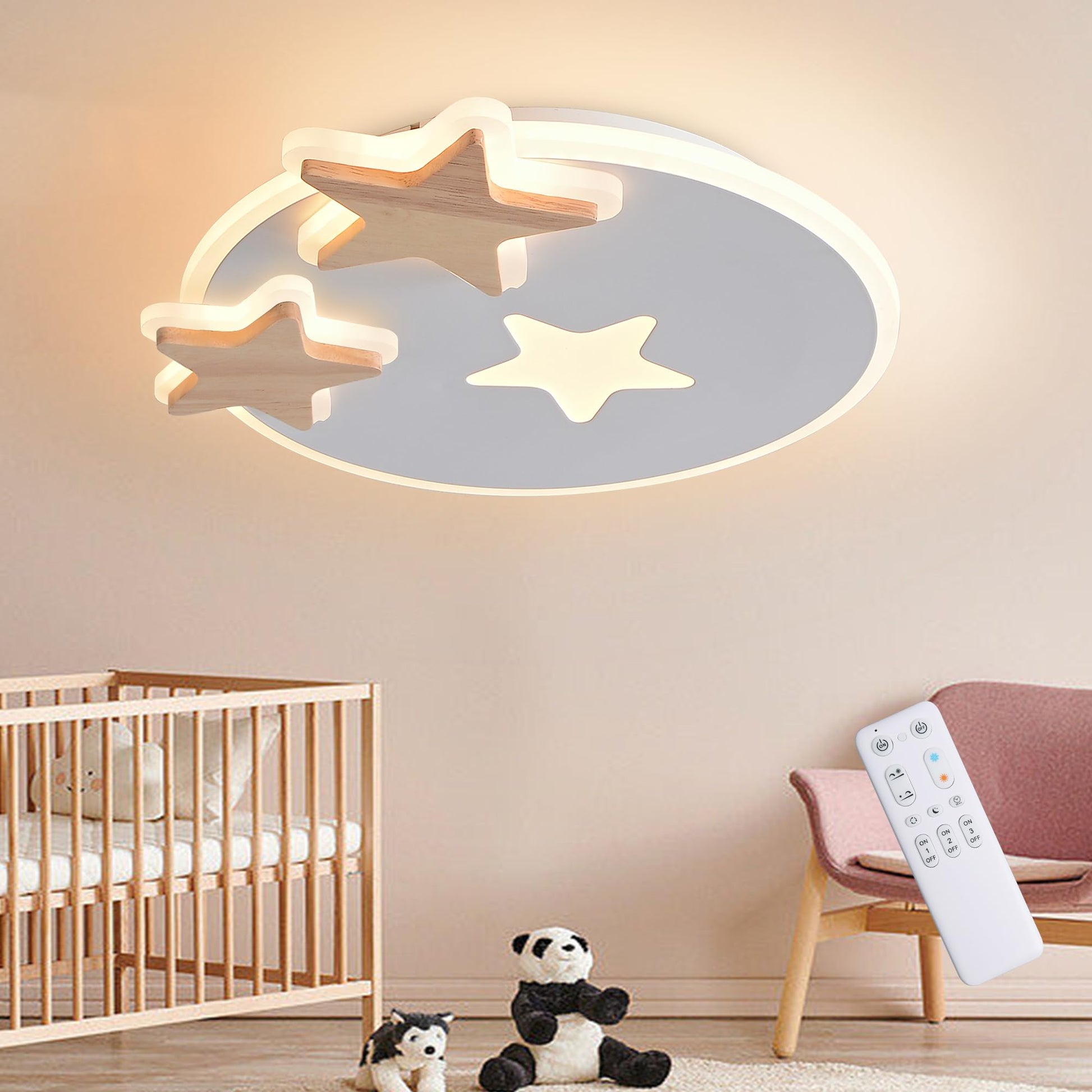 YUEEU PE soveværelse lampe børneværelse lampe loft LED loftslampe børneværelse 40 cm sky loftslampe børnelampe, dæmpbar sky lampe med fjernbetjening, loftslamper til børn, babyværelse