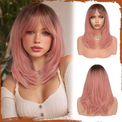 Peruca SOFEIYAN Long Straight Layered Blonde 16 Inch cu Breton