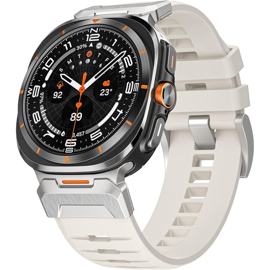 Shesyuki Strap Compatible with Galaxy Watch Ultra 47mm (2024),Waterproof Breathable Replaceable Silicone Strap with Stainless Steel Connector