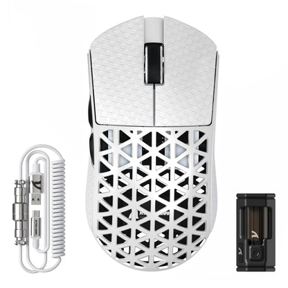 ATTACK SHARK R5 Ultra Carbon Fiber 8000Hz Wireless Gaming Mouse, 39g SUPERLIGHT, 42000DPI, PAW3950MAX Sensor, Nordic 52840 Chip, Bluetooth/2.4G/USB-C Wired Mice with Coiled Cable, for PC/Mac, Black