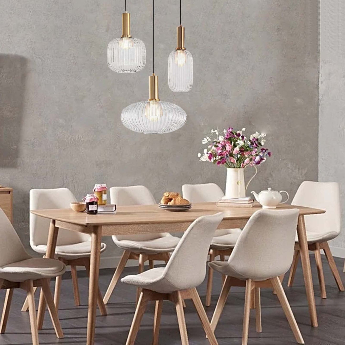 Lampa suspendata Clear Glass M E27 60W finisaj bronz