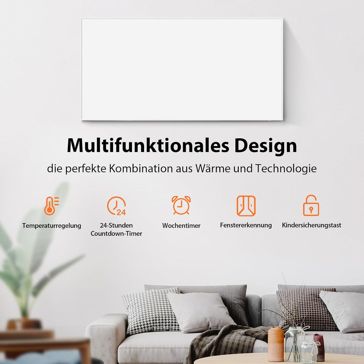 Incalzitor cu infrarosu XNATURE 1000 W cu WiFi, termostat, telecomanda, montare pe perete sau podea