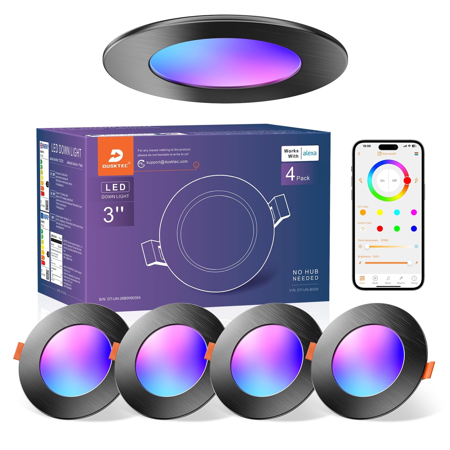 Spot LED DUSKTEC RGB Alexa 10W 1000 lm Bluetooth APP