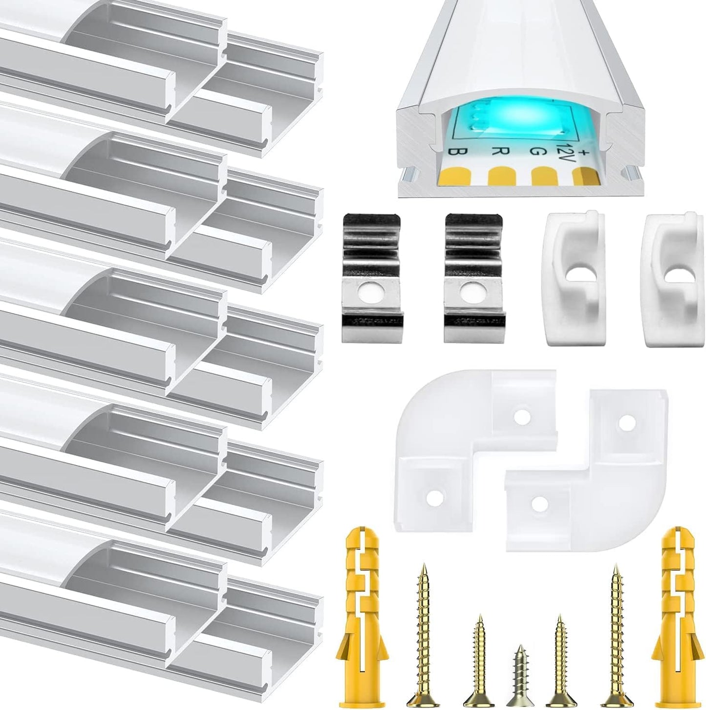 Profil LED Chesbung U-Form 10x1m Aluminiu 12V Alb Cald