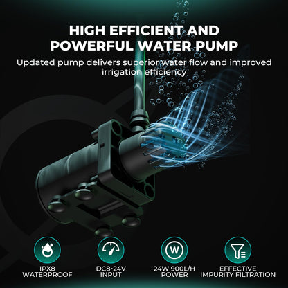 MARS HYDRO Automatic Watering Watering System Indoor with Foldable 50 L Bucket, Improved 24 W Water Pump, 8 Drip Nozzles, Garden Watering System for Indoors, Lawn, Greenhouse, Yard