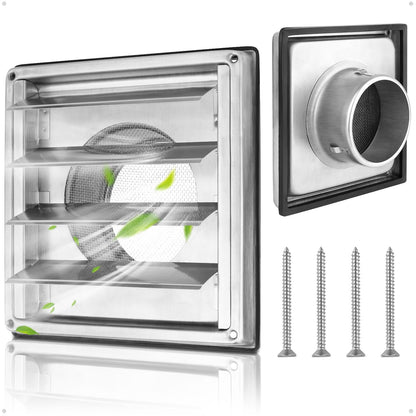 Grila aerisire Ø100mm 4 inch cu supapa sens 304 inox, anti-insecte