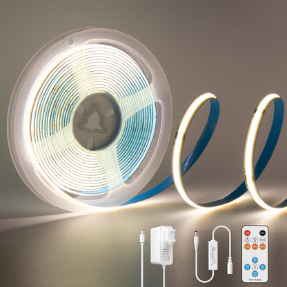 Banda LED PAUTIX COB 5 m 3000K 24V RF Remote CRI93+ Dimmabila