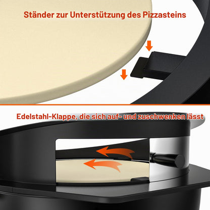 Set rotisor onlyfire pentru Weber 57 cm Kettle Grill cu motor si piatra pizza 38 cm