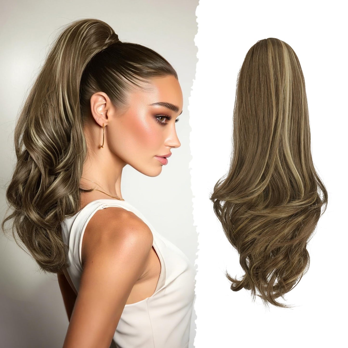 Coada de par Sofeiyan Claw Clip 16 inch Ondulata Dark Brown