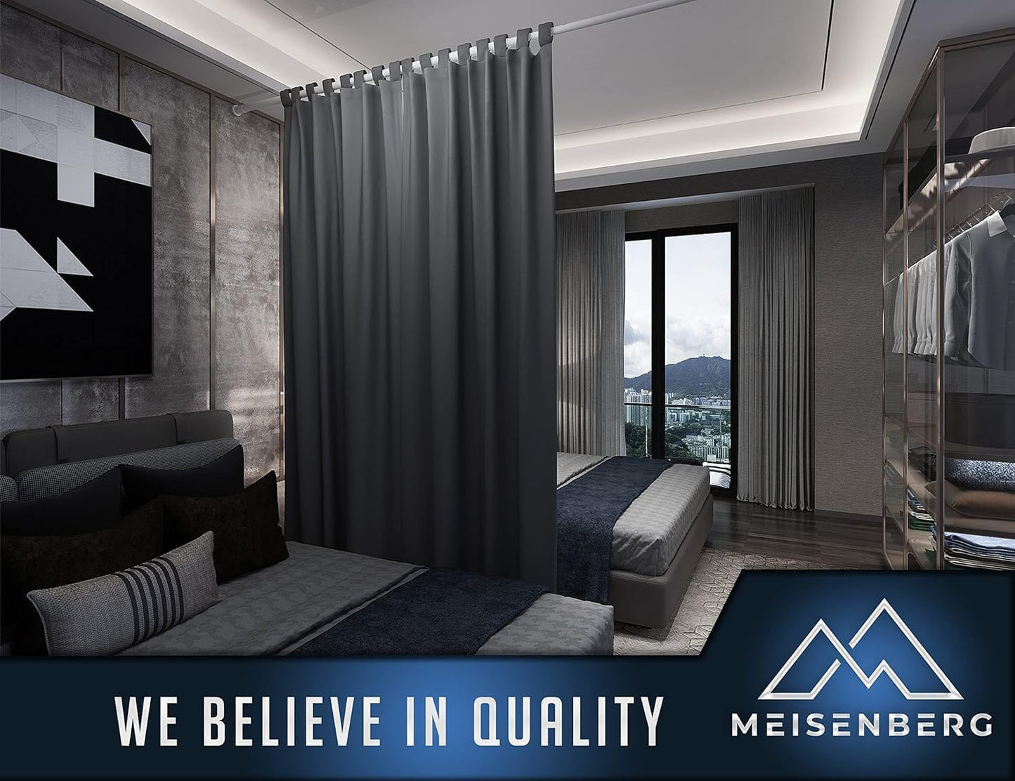 Tija perdea MEISENBERG extensibila 260-310 cm, otel 32 mm