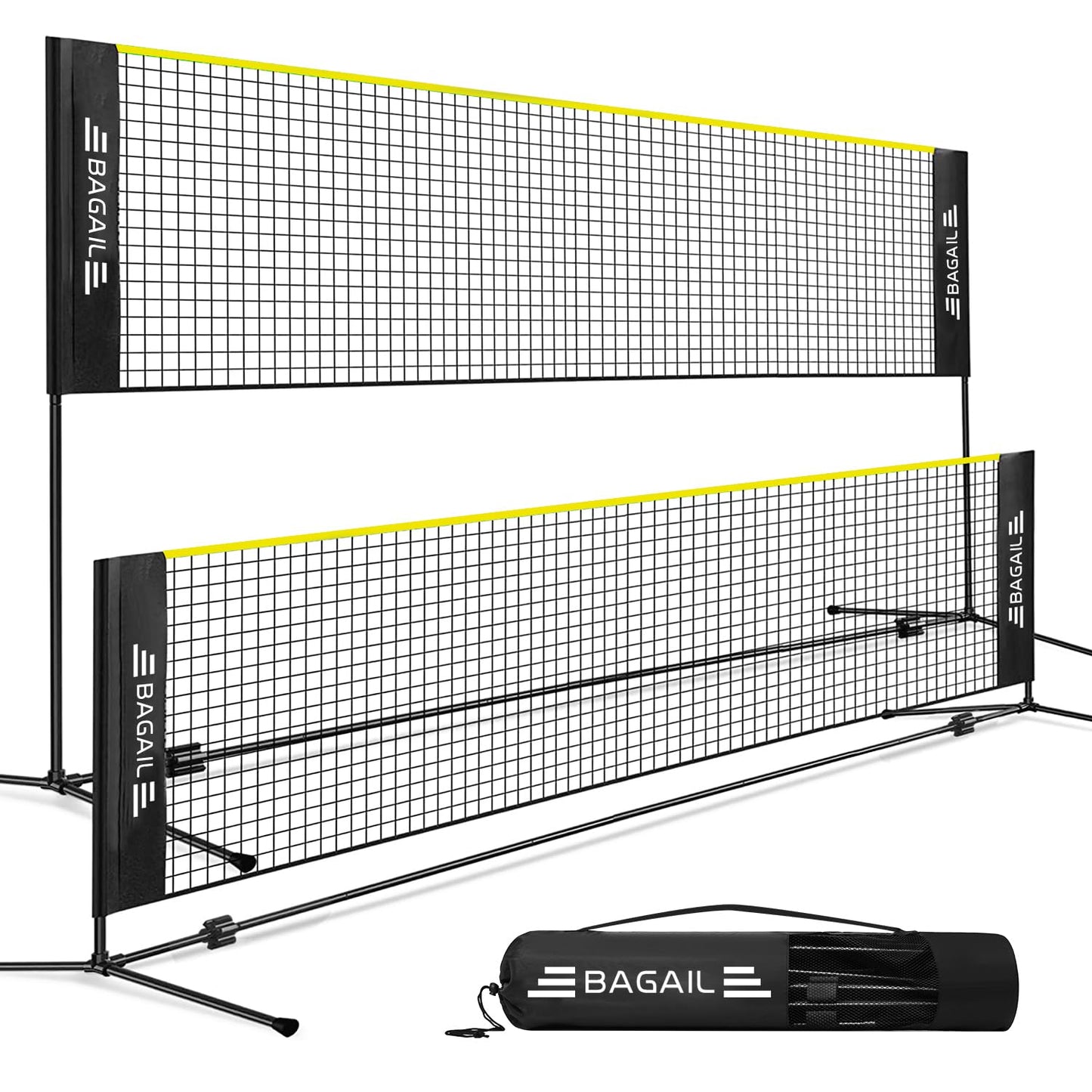 Fileu Badminton BAGAIL Net reglabil 10-17 ft pliabila