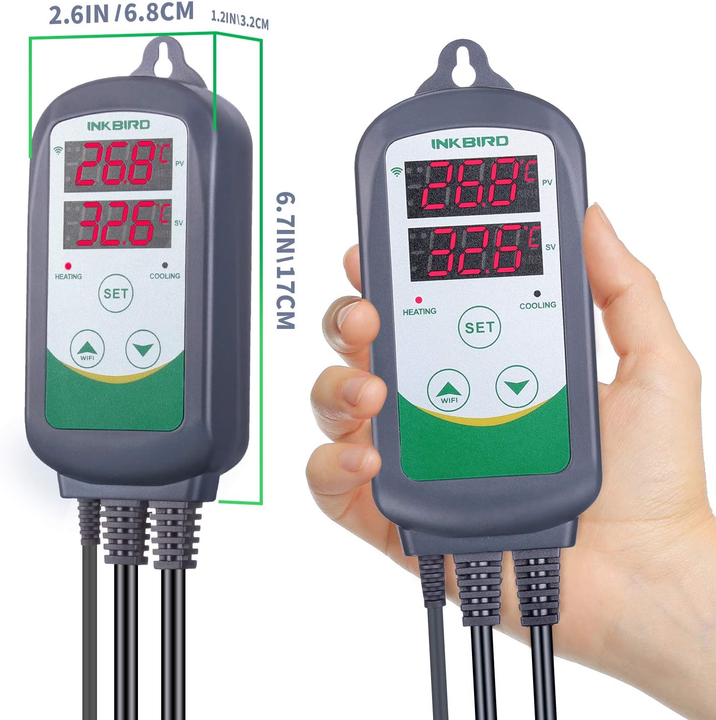 Inkbird Digital Wireless Thermostat, ITC-308-WiFi Temperature Controller Heating Cooling Remote Control