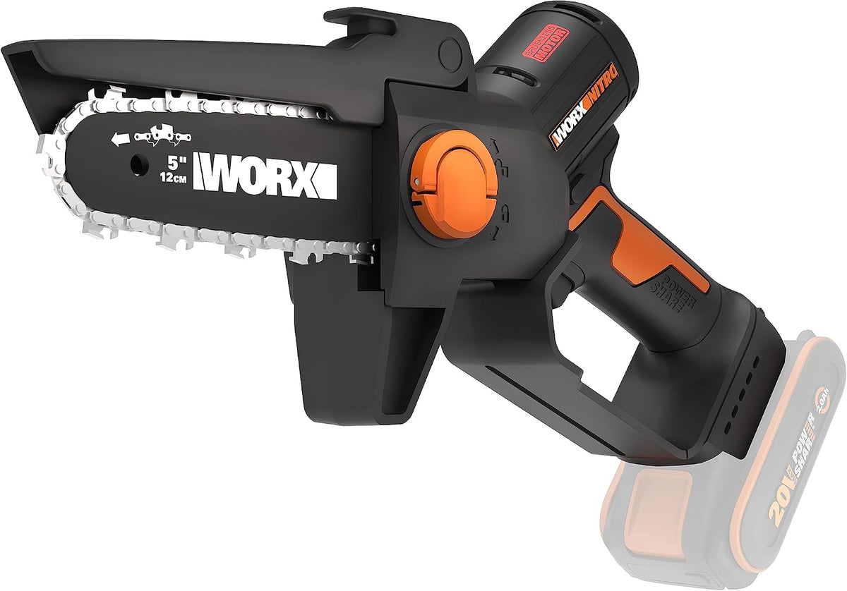 Mini fierastrau cu lant WORX Nitro WG325E.9, 20 V, fara acumulator si incarcator
