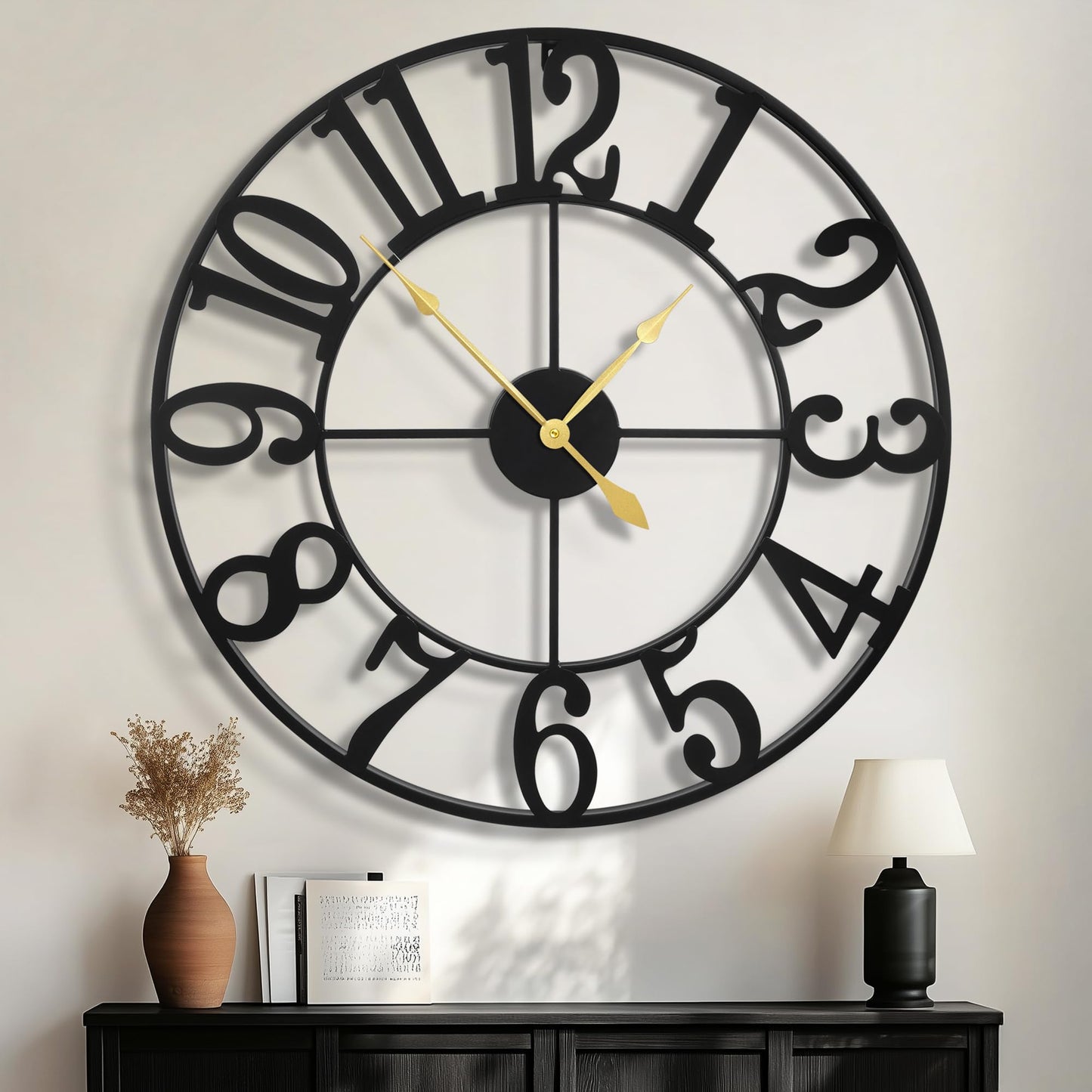 Ceas de perete HAITANG Vintage 47 cm silentios, analog, quartz