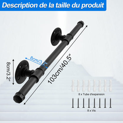 Balustrada OUUTMEE Fier forjat 100 cm neagra
