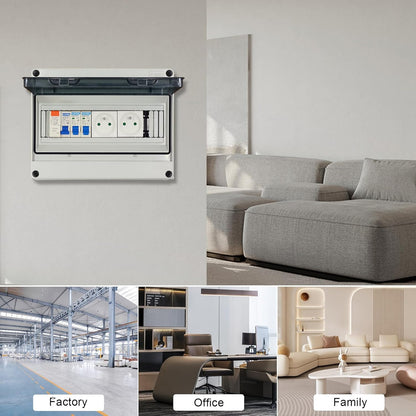 Boîte à fusibles en saillie IP65 01 Simmpatuu-Coffret électrique étanche IP65 équipé Livré,DZ 30mA AC Interrupteur de Fuite, 1 Disjoncteur 16A,2 prise modulaire 16A 2P+T