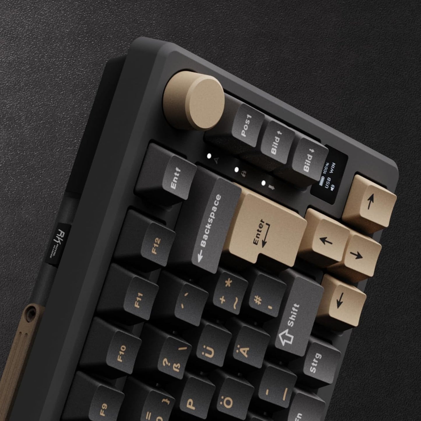 RK ROYAL KLUDGE M75 Gaming Keyboard Wireless, 75% Percent TKL Mechanical Keyboard, RGB, 2.4GHz Wireless/Bluetooth/USB-C, QWERTZ with OLED Smart Display and Button, Hot-Swappable Brown Switch, Grey