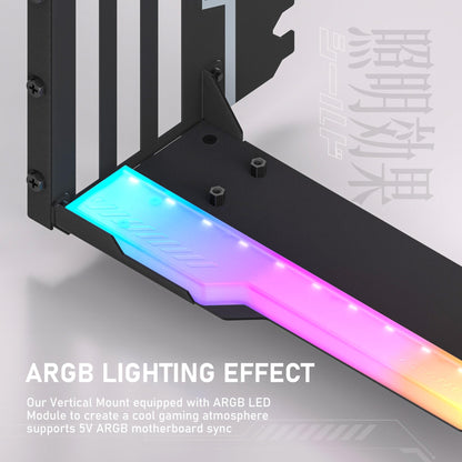 EZDIY-FAB Vertical GPU Mount cu Cablu Riser PCIE 4.0 ARGB