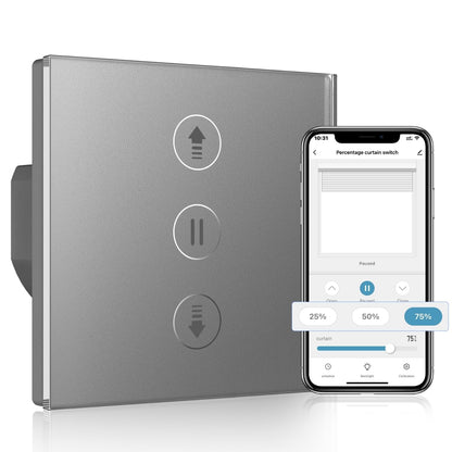 Wlan Rolladenschalter mit Prozentfunktion, Smart Rolladen Zeitschaltuhr Sprachsteuerung, Kompatibel mit Alexa/Google Home/Smart Life, Jalousien Rolladensteuerung Benötigt Nullleiter