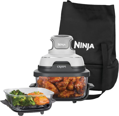Friteuza cu aer cald portabila Ninja CRISPi, 3.8 L si 1.4 L, alba