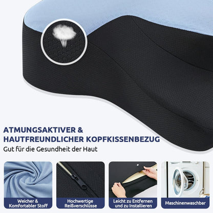Perna cervicala DONAMA KH1067 Memory Foam respirabila, 66x37x13 cm