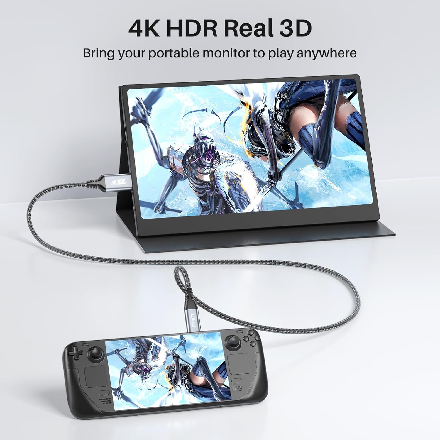 LDLrui USB C zu Mini HDMI Kabel 1.5M, 4K@60Hz Type C zu Mini HDMI 2.0 HDR Kabel für Laptop,MacBook,iPad Pro,iPhone 15 Serie,ROG Ally,Steam Deck, Galaxy S Serie zu Portable Monitor