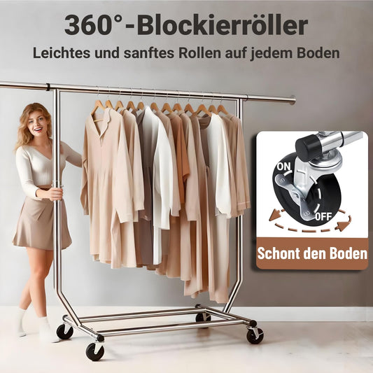 Suport haine Camabel GndieBa5259 metal extensibil 136 kg cu roti
