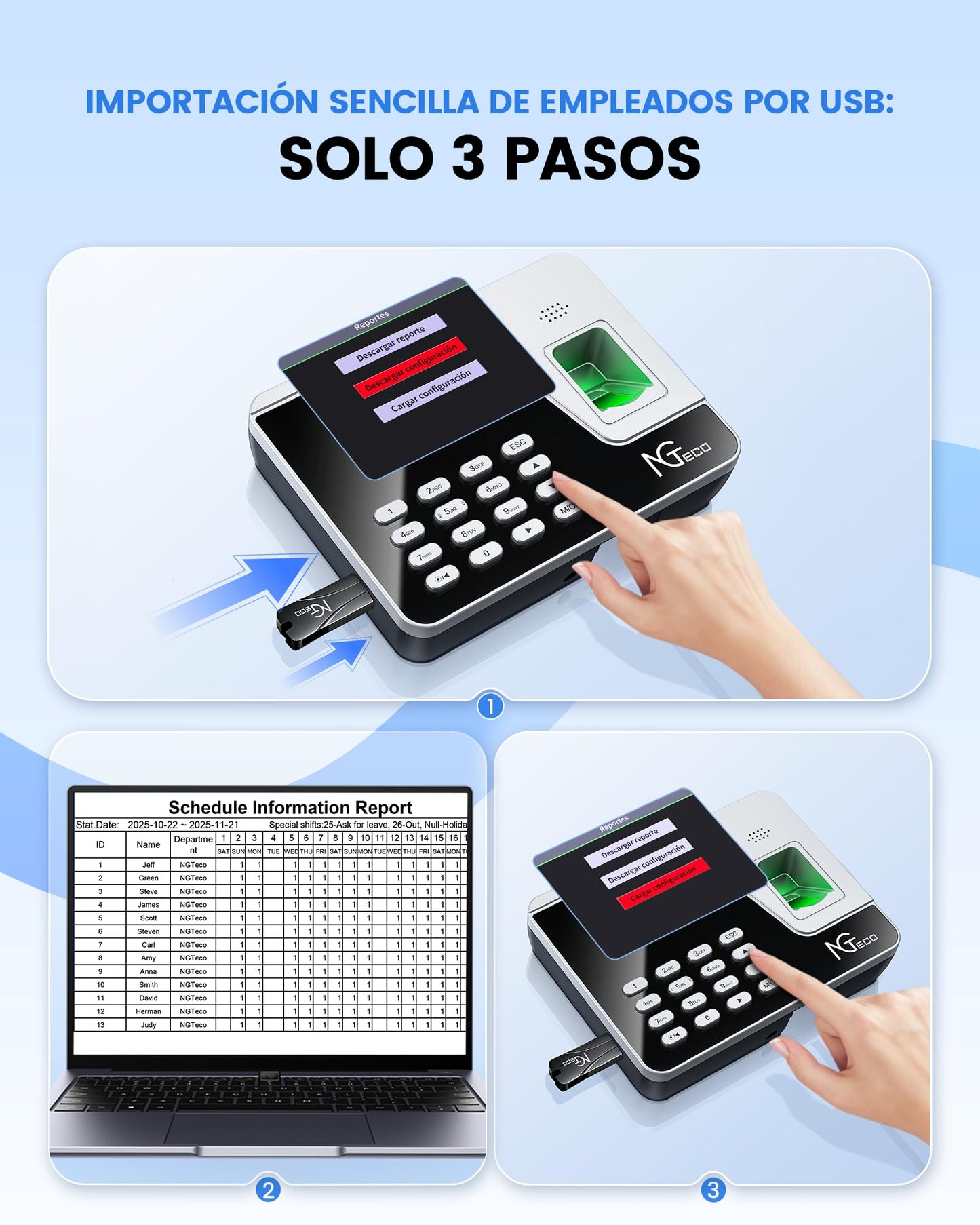 Terminal pontaj NGTeco AS10 recunoastere amprenta 0.5 secunde