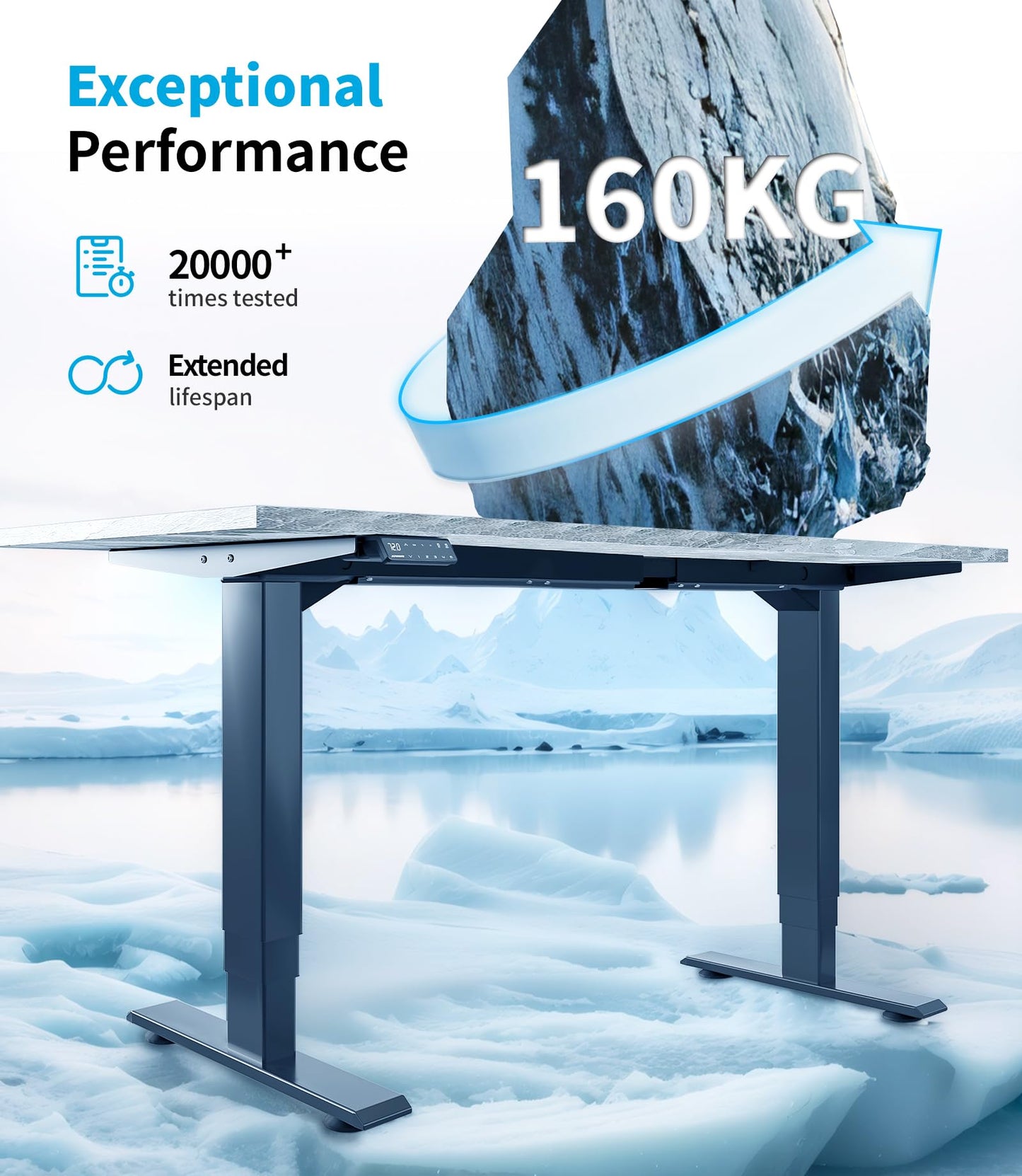 Birou reglabil MAIDeSITe T2 Pro Plus 2 motoare, 125 kg
