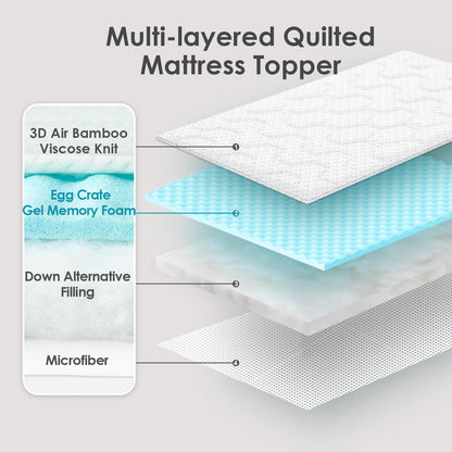 Topper saltea EHEYCIGA Gel 90 x 200 cm racire si buzunar adanc