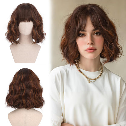 Peruca Sofeiyan Bob Wavy cu Breton 30 cm Fibra Kanekalon