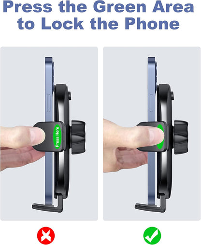 Universal Car Phone Holder Mount for Dashboard Windshield, Military Hands-Free Cell Phone Stand Automobile Cradles Truck Accessories Fit for All iPhone Android Smartphones