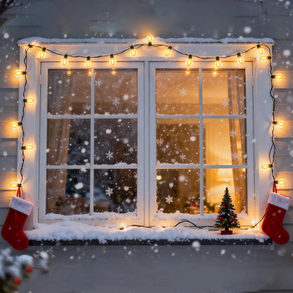 Outdoor String Lights 100FT,G40 50+2 Bulbs String Lights for Outside - 2700K Warm White, 25000H Long Life, IP45 Waterproof & Shatterproof, Mains Powered Garden Lights for Gazebo/Patio