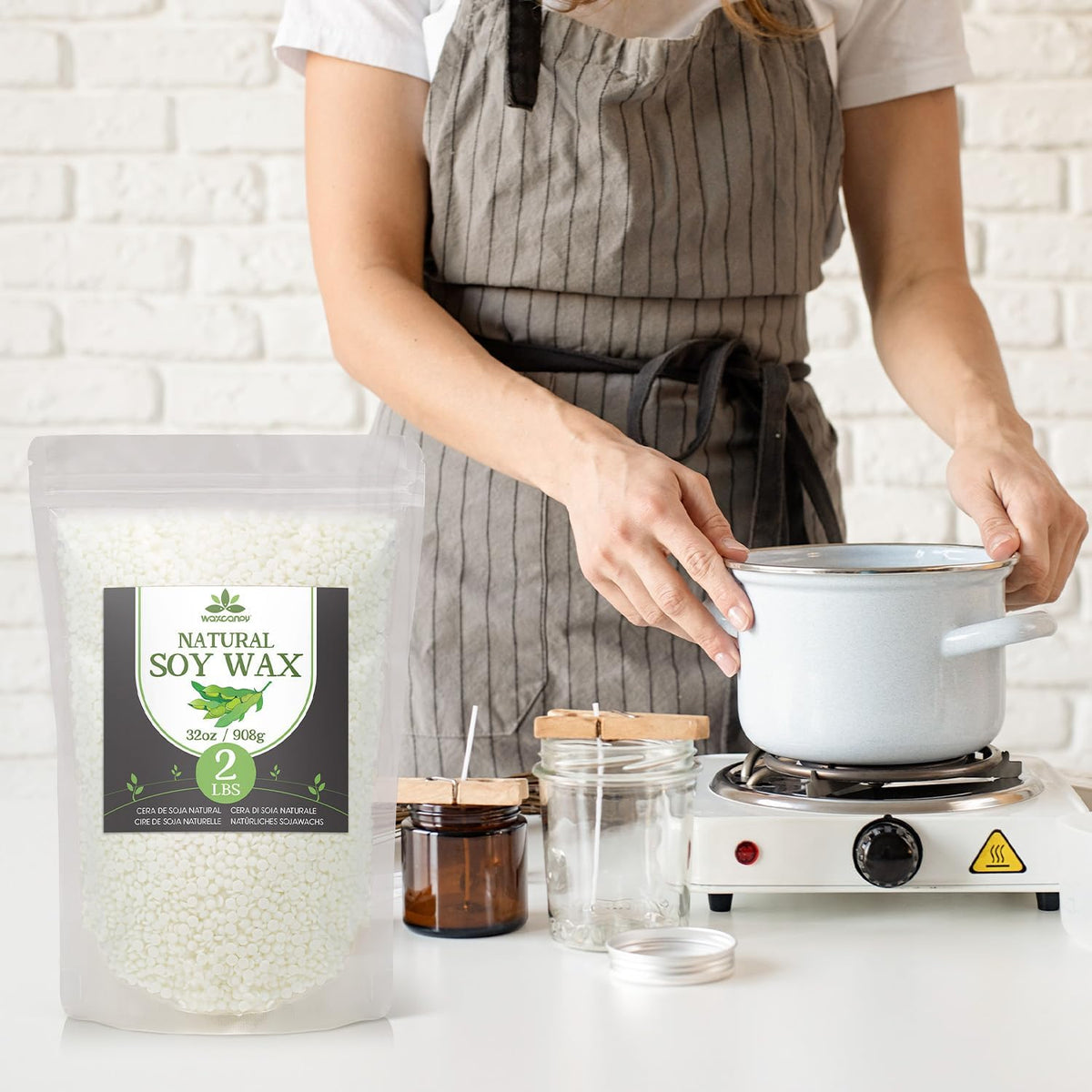 Ceara naturala de soia Waxcanpy pentru lumanari, 20lb