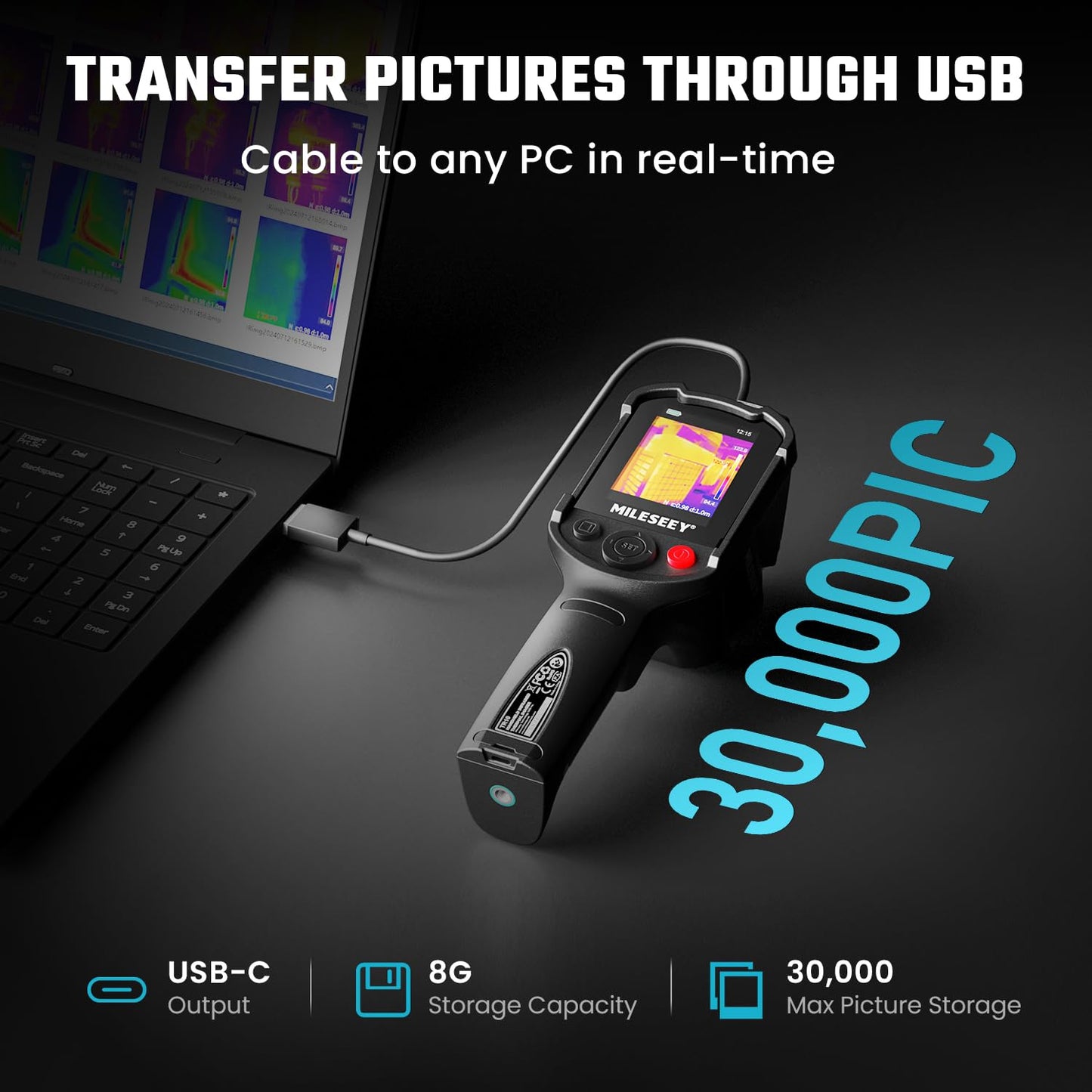 Camera termica MiLESEEY TR10 192x192, 25 Hz, 8GB, 8 ore