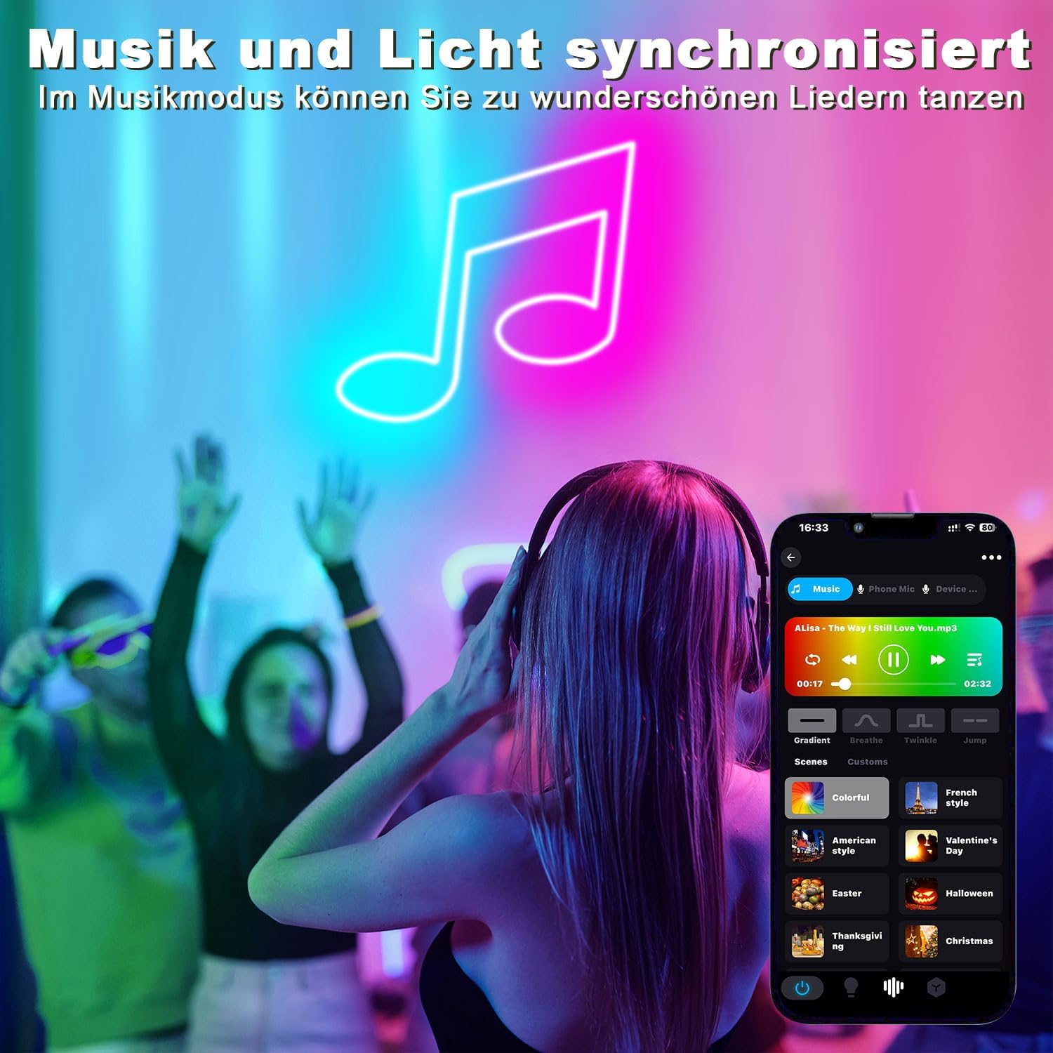 TENDIST 20 m RGB IP68 Neon Flexible LED Strip, WiFi Waterproof Outdoor LED Strip Compatible with Alexa, 120 LEDs/Metre, DIY 24 V Neon LED Strip with Sync Music for Bedroom, Parties, Garden