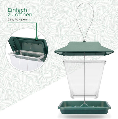 Hanging Bird House - Feeding Bowl for Birds with Landing Sites - Feeder, Feeding Station for Year-Round Wild Birds Feeding