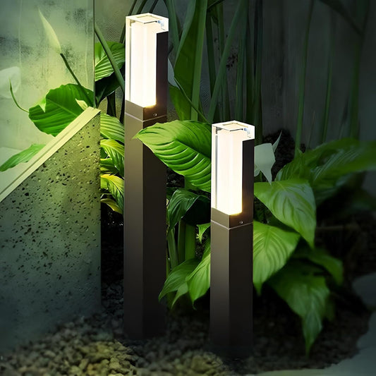 ZTWLEED Pack of 2 LED Path Lights, Outdoor, 6 W Bollard Light, Outdoor Natural White, 4000 K, IP65 Waterproof Garden Lighting for Lawn, Patio, Path, Garage, Black, 40 cm, 110-240 V