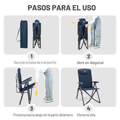 Scaune camping TIMBER RIDGE EU-JAAP-RC-5022 pliabile, 150 kg, 4 pozitii