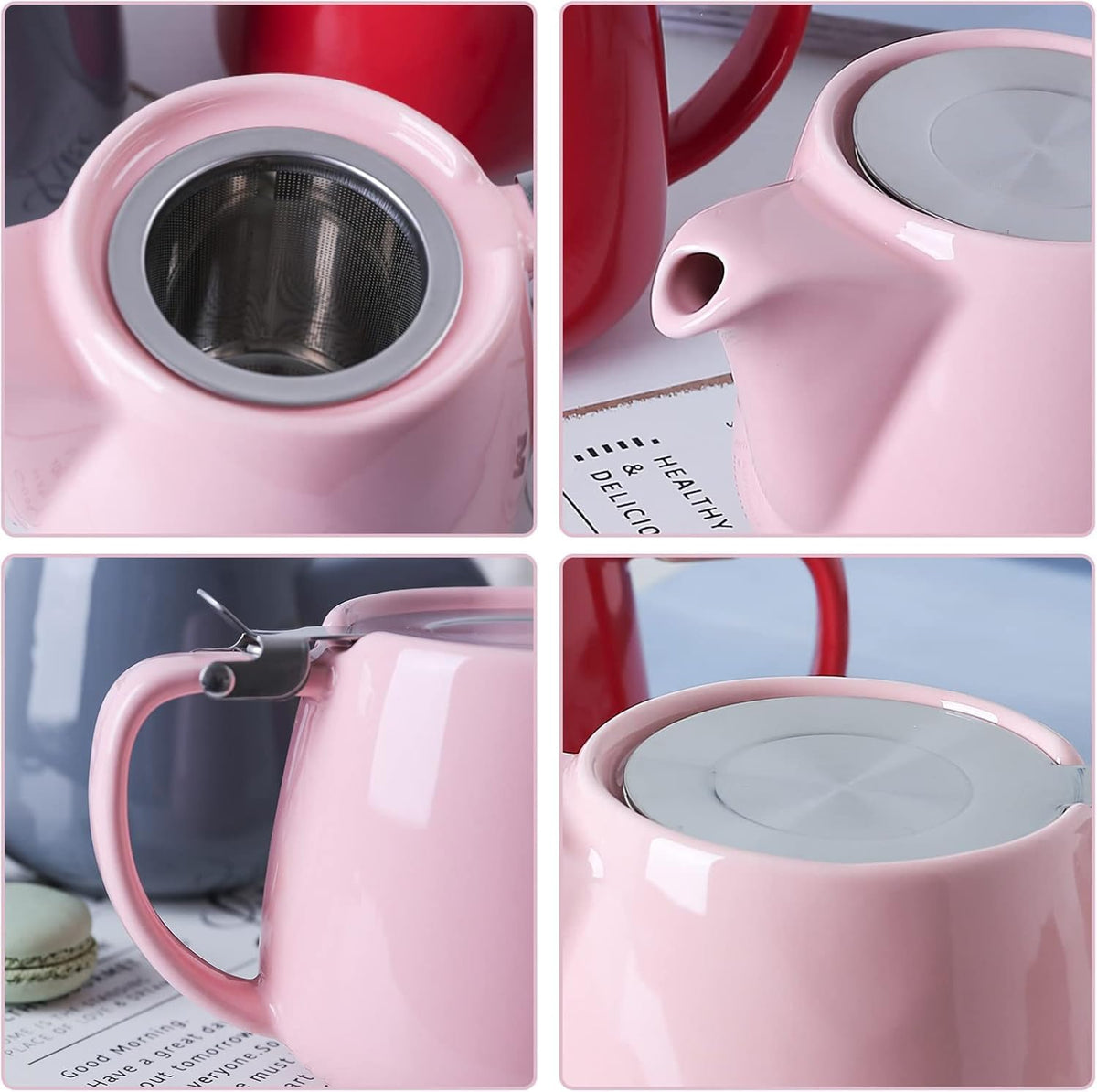 Ceainic VIVILINEN Porcelain 1.2L cu Infuzor Detasabil pentru Ceai