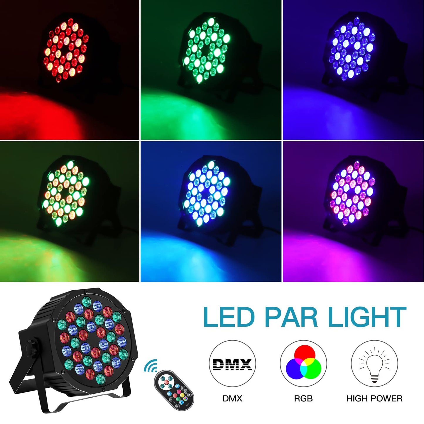 Spot LED Disco 72W RGB 36 LED cu telecomanda DMX